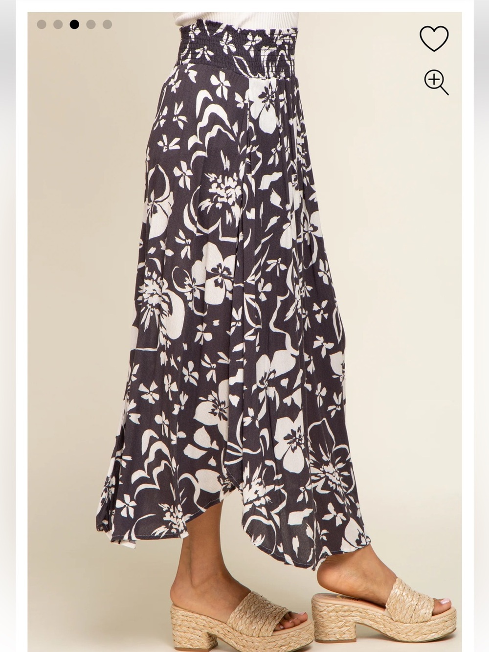 Final Touch Black and White Floral Maxi Skirt